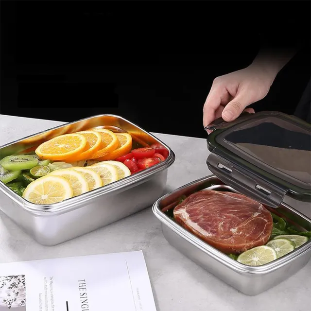 【好物良品】1150ml_2入304食品級不銹鋼保鮮便當盒(保鮮盒 食物保鮮 密封保鮮盒 肉類分裝盒)