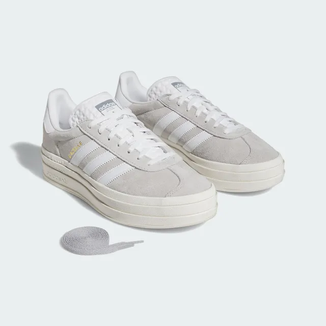 【adidas 愛迪達】GAZELLE BOLD 運動休閒鞋(HQ6893 ORIGINALS 休閒鞋 灰)