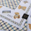 【DAKS】泰迪熊系列旅行箱經典斜格紋純綿帕巾(粉藍色)