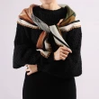 【BANNIES】純羊毛圍巾｜線性幾何-白(圍巾 披肩 羊毛 頂級羊毛圍巾)