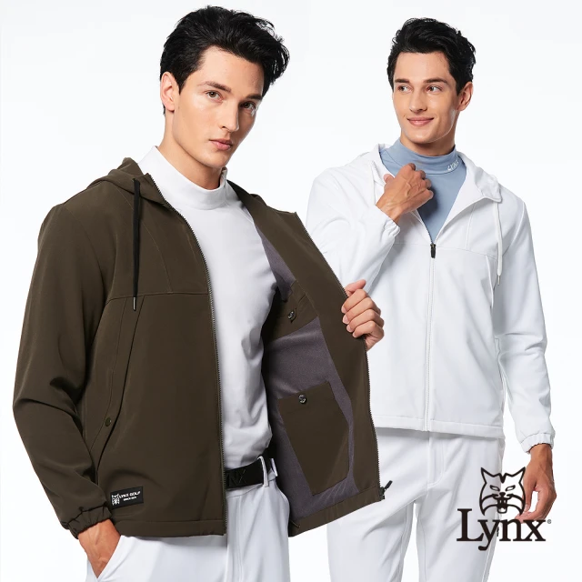Lynx Golf 首爾高桿風格！男款防風防潑水內刷毛保暖反插大口袋造型長袖不可拆式連帽外套(二色)