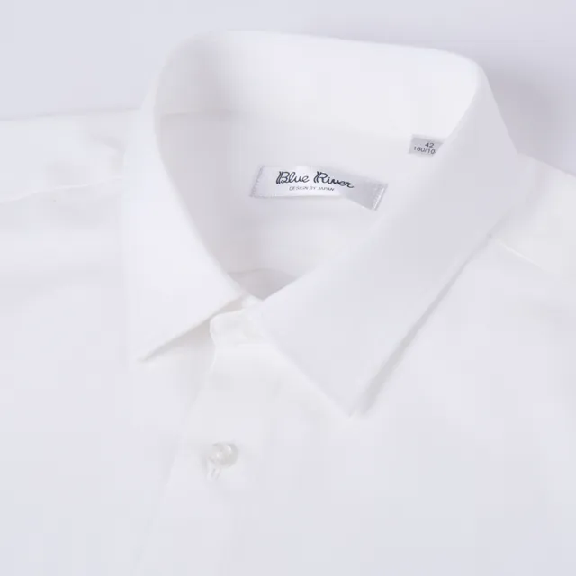 【Blue River 藍河】男裝 白色長袖襯衫-素面秋冬基本款(日本設計 純棉舒適)