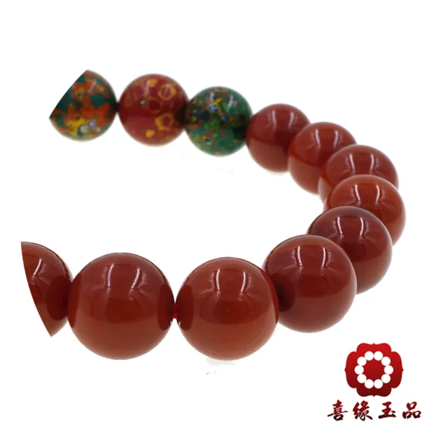 【喜緣玉品】天然南紅瑪瑙彩漆五行手珠(10mm)