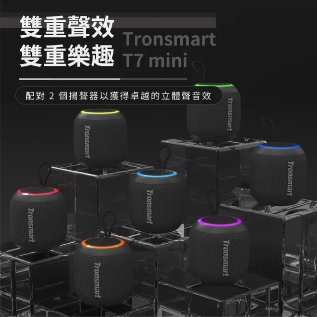 【Tronsmart】T7 mini 輕巧便攜式藍牙喇叭(經典配色 戶外無線喇叭)