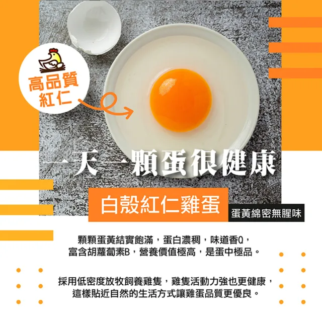 【HAPPY HOUSE】白殼紅仁鮮雞蛋30入箱裝(無添加抗生素)