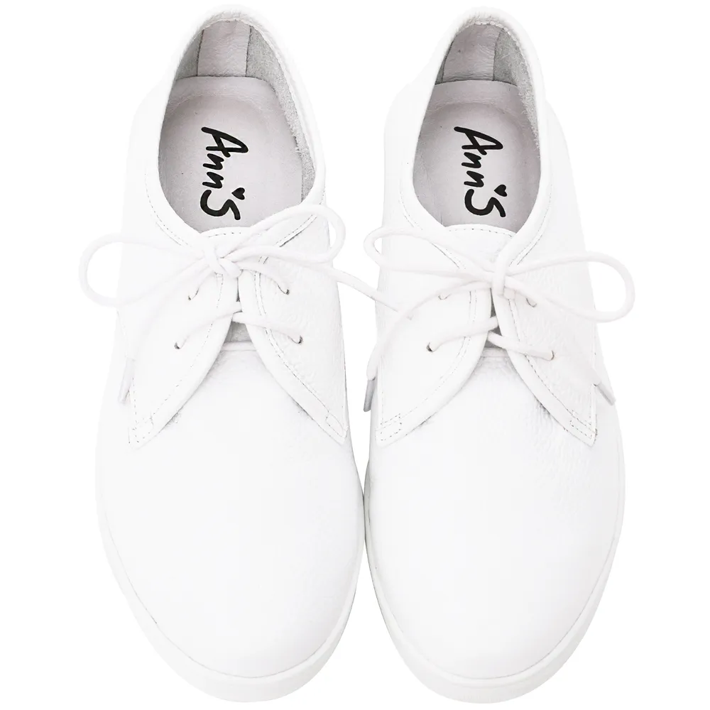 【Ann’S】第二代超軟真牛皮小清新附緞帶小白鞋(白)