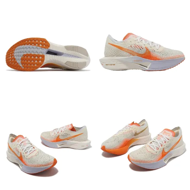 【NIKE 耐吉】競速跑鞋 Wmns Zoomx Vaporfly Next% 3 女鞋 米白 橘 碳板 輕量 馬拉松(FV3634-181)