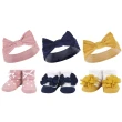 【Hudson Baby】女嬰兒髮帶+襪子6件組(頭花髮飾寶寶襪新生兒彌月)