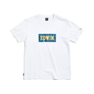 【EDWIN】男裝 電路板BOX LOGO印花短袖T恤(白色)