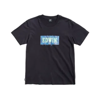 【EDWIN】男裝 電路板BOX LOGO印花短袖T恤(黑色)