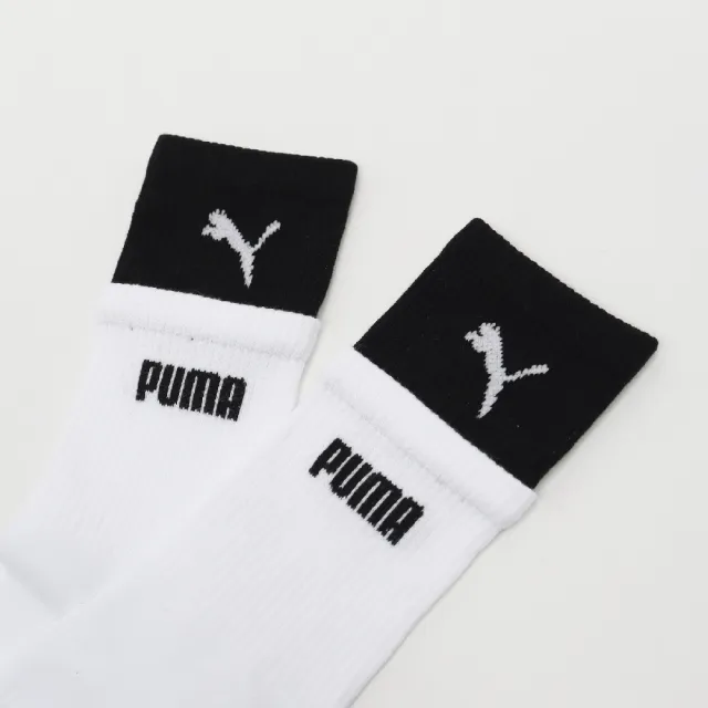 【PUMA】襪子 Fashion    黑 白 長襪 高筒 穿搭襪 撞色 單雙入(BB1422-02)