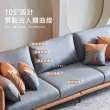 【IHouse】卡亞 現代風 科技皮L型沙發/4人+腳椅(贈抱枕四顆)