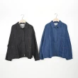 【MOSS CLUB】翻領撞色縫線長袖外套(藍 黑)