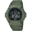 【CASIO 卡西歐】卡西歐野戰電子膠帶錶-綠(W-219HC-3B 台灣公司貨)