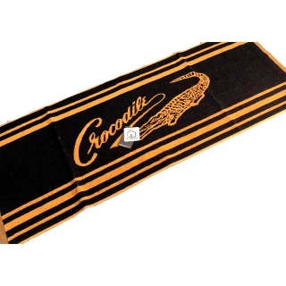 【Crocodile】經典條紋提花運動巾 橘色單條包(超寬版)