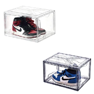 【歐樂生活館】磁吸式鞋盒  透明鞋盒 側開口鞋盒 大號(球鞋收納 穩固疊加 鞋盒 加厚款 硬盒)