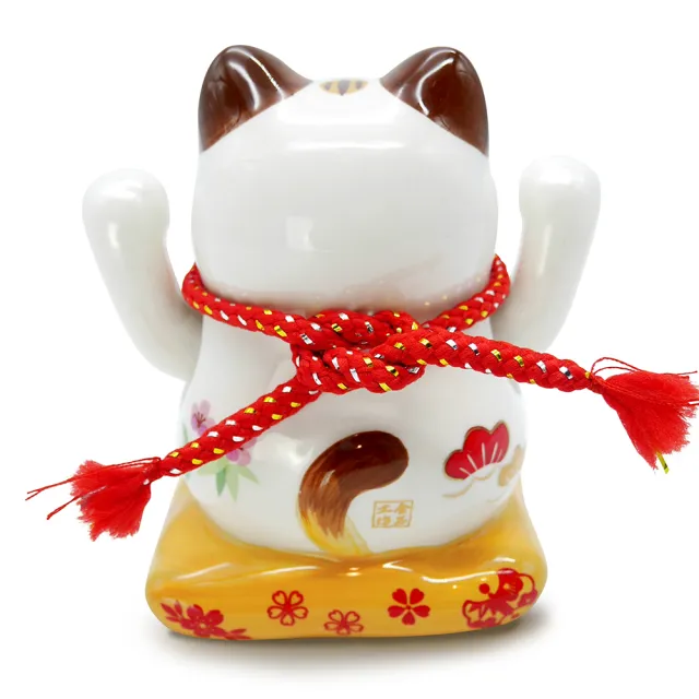 【金石工坊】開運招財雙招手貓(高12CM 太陽能搖手招財貓)