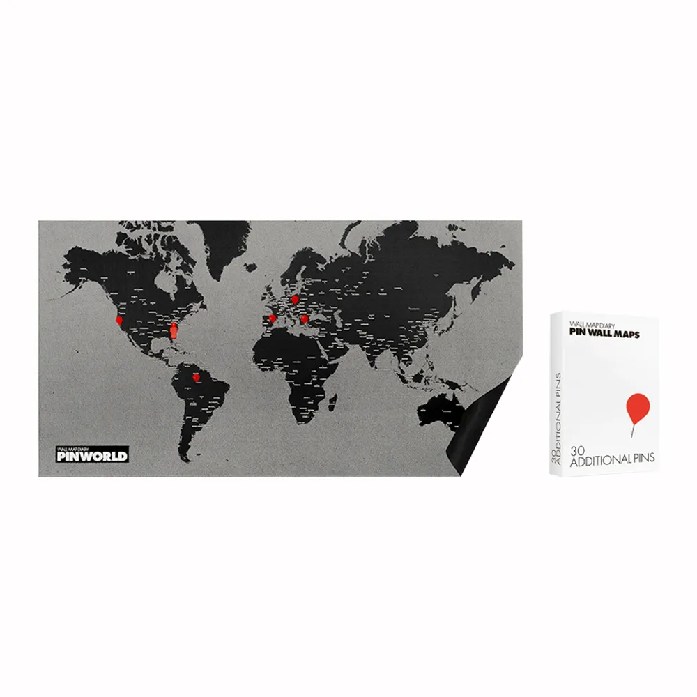 【palomar】環遊世界明星組(拼世界地圖 一般版 黑色+圖針 30針裝)