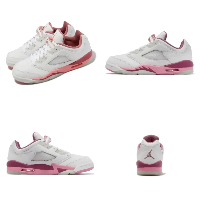 NIKE 耐吉】休閒鞋Air Jordan 5 Retro Low GS 女鞋大童鞋白珊瑚粉AJ5