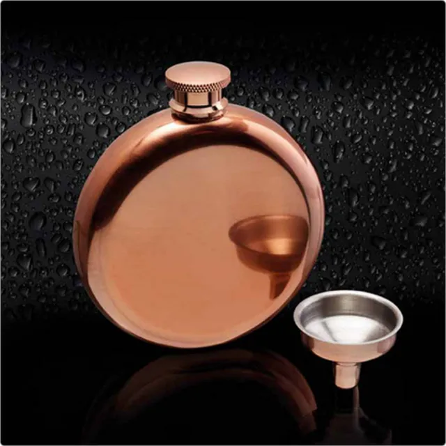 【KitchenCraft】英國 漏斗+銅面隨行酒瓶 140ml / 隨身酒瓶 攜帶酒壺