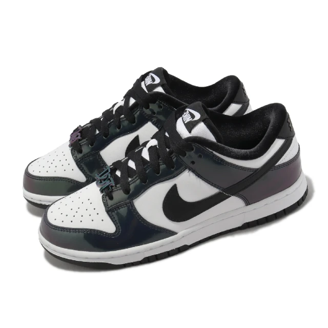 NIKE 耐吉 休閒鞋 Wmns Dunk Low SE 女鞋 黑 白 變色龍 漆皮 Just Do It(FQ8143-001)