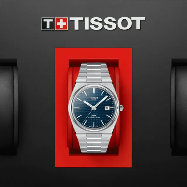 TISSOT 天梭】PRX系列復古風酒桶型機械對錶-40+35mm(T1374071104100