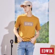 【EDWIN】男裝 小字排列BOX LOGO短袖T恤(土黃色)