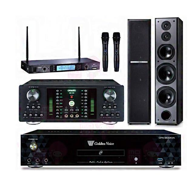 【金嗓】CPX-900 K1A+DB-7AN+TR-5600+TDF M6(4TB點歌機+擴大機+無線麥克風+落地式喇叭)