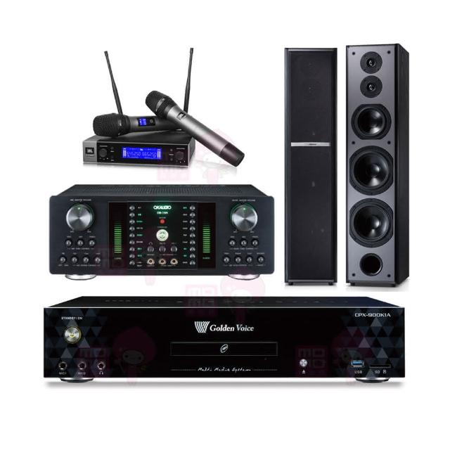 【金嗓】CPX-900 K1A+DB-7AN+JBL VM200+TDF M6(4TB點歌機+擴大機+無線麥克風+落地式喇叭)