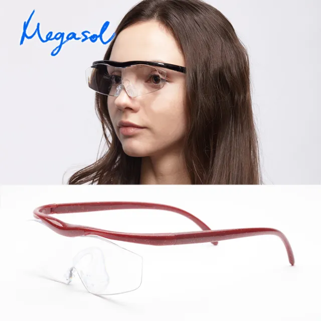 【MEGASOL】外掛式無度數抗藍光精細工作鏡(時尚加大框型-MF003)