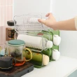 一格一物可疊加保溫杯架 餐桌櫥櫃長形保溫瓶透明收納架(2層)