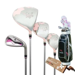 【MEGA GOLF】天使薔薇 女用套桿組 3W6I1PT 日規 附專用木桿套+球袋(女桿 高爾夫套桿組)