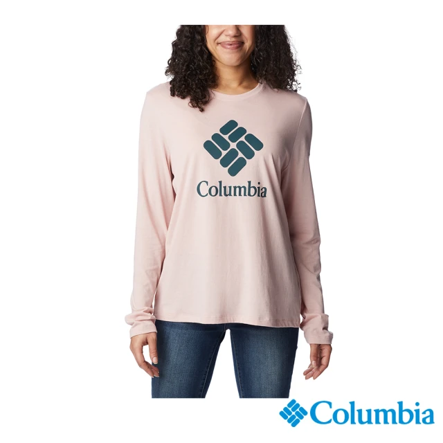 Columbia 哥倫比亞 女款-Columbia Trek™LOGO長袖上衣-淺粉紅(UAK02770LK/HF)