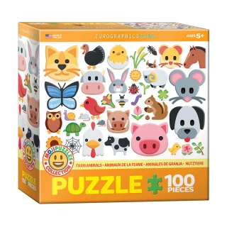 【Eurographics puzzles】兒童拼圖 表情符號農場動物版 100片
