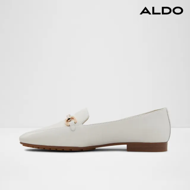 【ALDO】SYMPOSIA-質感飾釦皮革樂福鞋-女鞋(白色)
