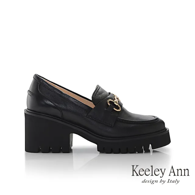 【Keeley Ann】厚底馬銜扣樂福鞋(黑色375137110-Ann系列)