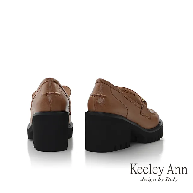 【Keeley Ann】厚底馬銜扣樂福鞋(棕色625137125-Ann系列)