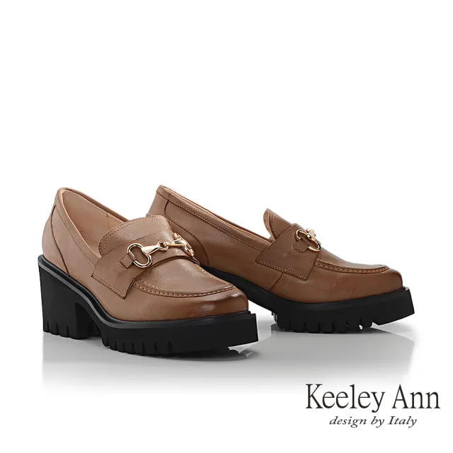 【Keeley Ann】厚底馬銜扣樂福鞋(棕色625137125-Ann系列)