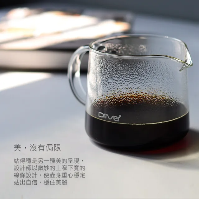 【Driver】MOKA 耐熱玻璃壺-600ml(防塵蓋設計 刻度量杯)