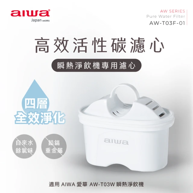 【AIWA 愛華】銀天使瞬熱淨飲機專用濾心-AW-T03F-01(2入組)