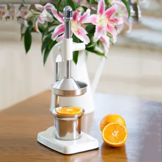 【KitchenCraft】復古過濾榨汁機 白 / 手壓榨汁器 手動榨汁機