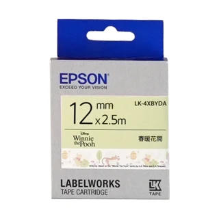 【EPSON】標籤帶 迪士尼系列 白底春暖花開/12mm(LK-4XBYDA)