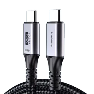 【HAGiBiS海備思】石墨烯Type-c USB4 40Gbps 8K60Hz 240W影音傳輸線1米