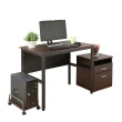 【DFhouse】頂楓90公分電腦辦公桌+主機架+活動櫃-黑橡木色