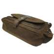 【SNOW.bagshop】書包大容量可A4資夾主袋+外袋共三層(防水帆布+皮革肩背斜側背)