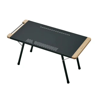 【日本LALPHA】便攜型耐熱不鏽鋼板折疊長桌附側掛架&收納袋(戶外桌/摺疊桌/露營桌)