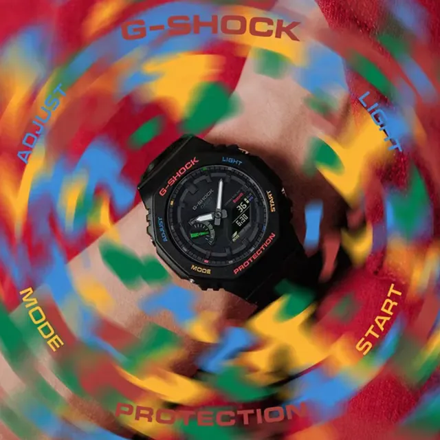 【CASIO 卡西歐】G-SHOCK 藍牙 太陽能 八角防護構造雙顯手錶 禮物 開學(GA-B2100FC-1A/速)