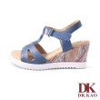 【DK 高博士】波西米亞 編織 厚底 涼鞋 女款 75-3358-70 藍色