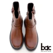 【bac】厚底簡約機車短靴(棕色)
