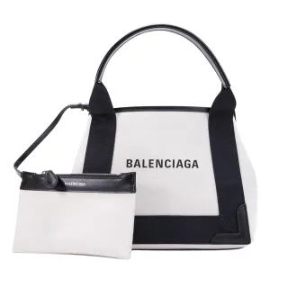 【Balenciaga 巴黎世家】NAVY CABAS XS 小型手提斜背托特包(米黑)